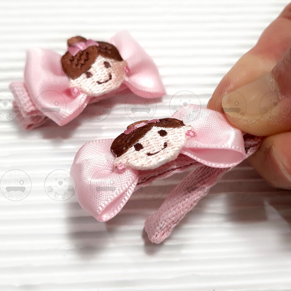 維尼的家 髮夾 刺繡 布貼 可愛 芭蕾舞蹈 女孩 蝴蝶結  2入組 髮飾 瀏海夾 邊夾 現貨-細節圖8