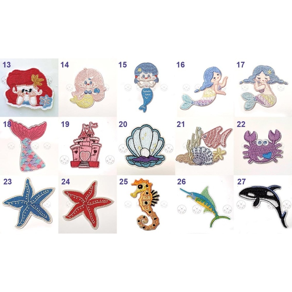 維尼的家 燙布貼 刺繡熨燙 布貼 海洋生物 動物 人魚公主 城堡 虎鯨 熱帶魚 旗魚 螃蟹 海星 珍珠貝殼 海馬 海草-細節圖3
