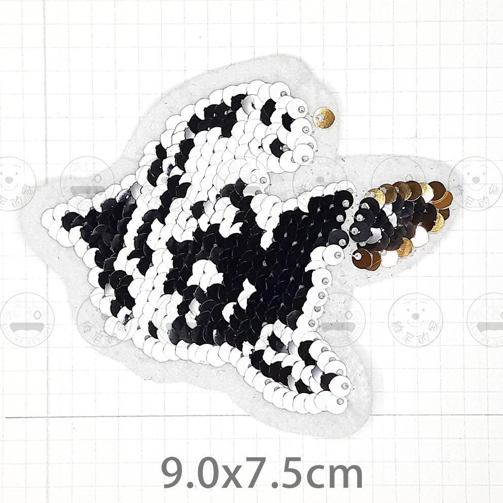 維尼的家 燙布貼 亮片 刺繡布貼 熨燙 手縫 海洋生物 動物 水母 海螺 鯊魚 藍鯨 熱帶魚 螃蟹 海星 扇貝 貝殼-規格圖7