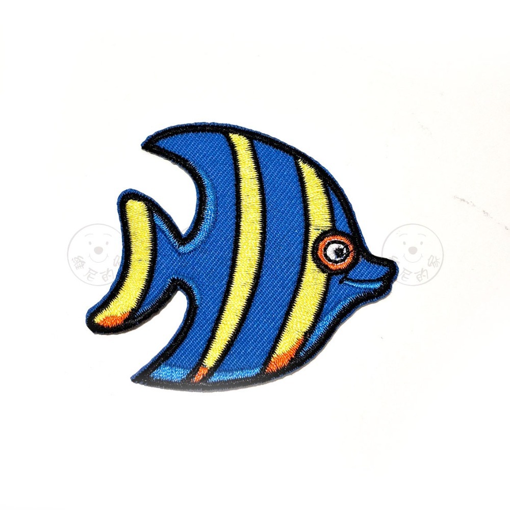 B21黃條紋藍色熱帶魚b熨燙款