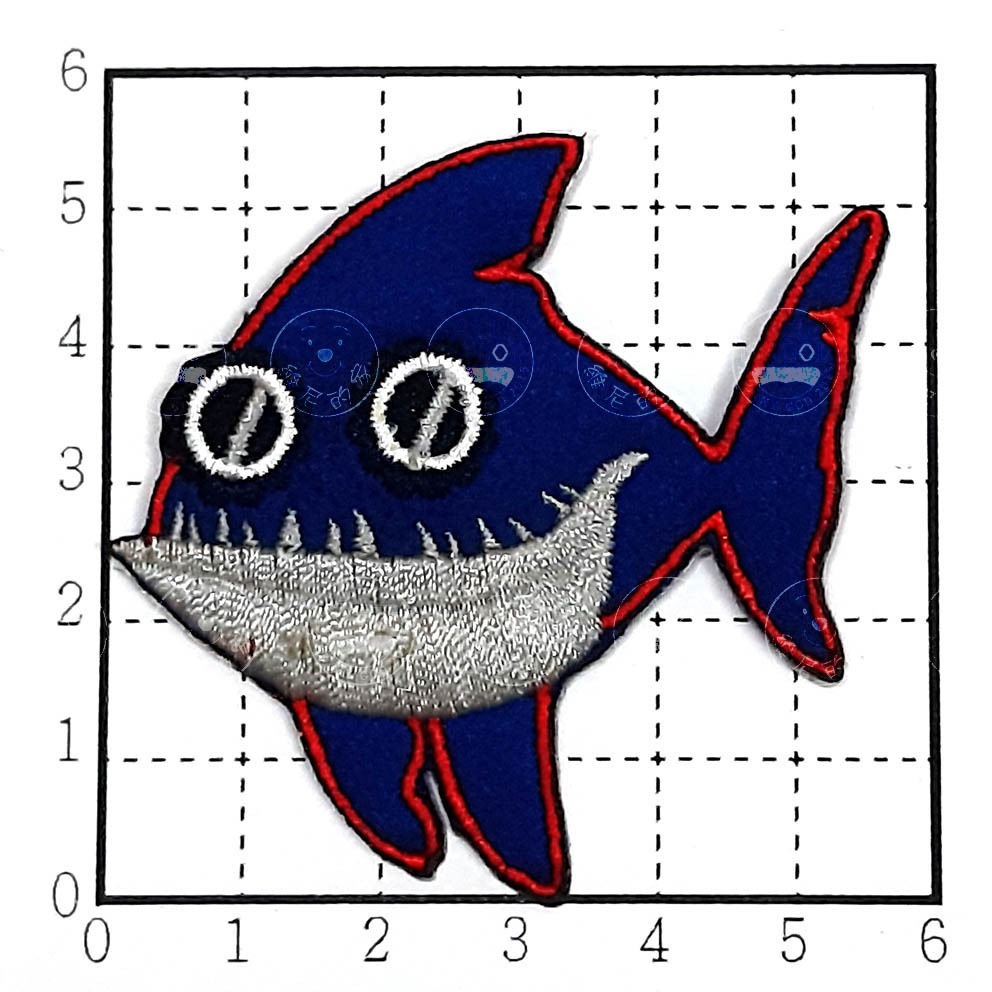 燙布貼 刺繡熨燙 布貼 海洋生物 動物 鯊魚 海豚 燈籠魚 鯉魚旗 貝殼 海馬 熱帶魚 城堡 徽章 補丁 維尼的家-規格圖10