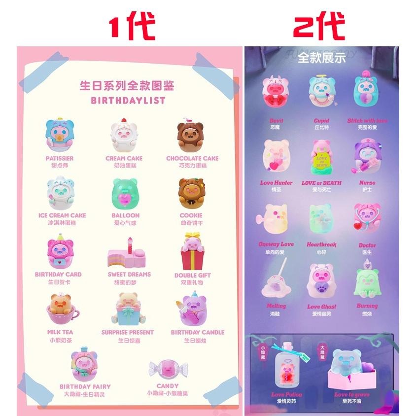 現貨 盲盒《玩具魔王》幽靈熊 1代 + 2代 ShinWoo 生日 愛與死亡 全新未拆 機率隱藏 尋找獨角獸 絕版-細節圖9