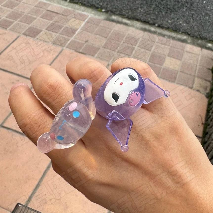 現貨《玩具魔王》T-arts 轉蛋 扭蛋 三麗鷗 大頭戒指 透光寶石 庫洛米 布丁狗 大耳狗 凱蒂貓-細節圖4