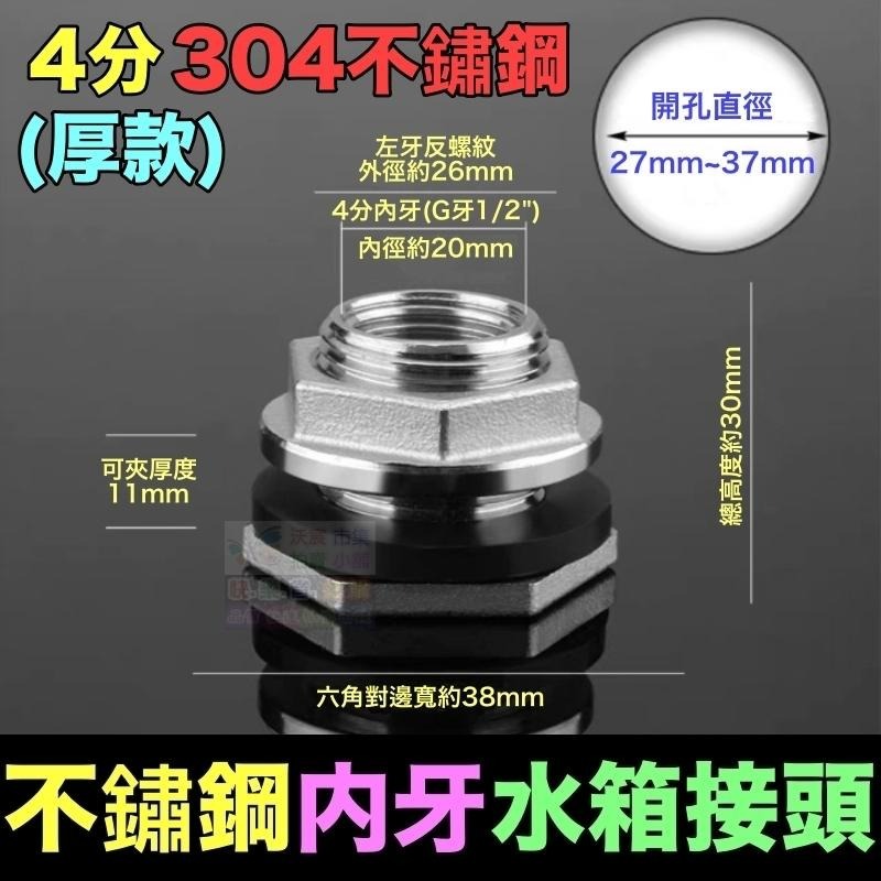 🚁㊣【台灣製】食品級 4分~2吋 304不鏽鋼內牙 水箱接頭 水塔接頭 無鉛 魚缸 水池 水桶 內螺紋接口接頭-細節圖4