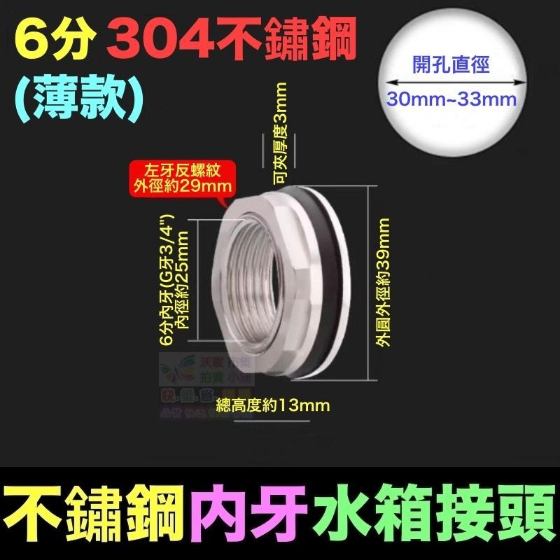 🚁㊣【台灣製】食品級 4分~2吋 304不鏽鋼內牙 水箱接頭 水塔接頭 無鉛 魚缸 水池 水桶 內螺紋接口接頭-細節圖8