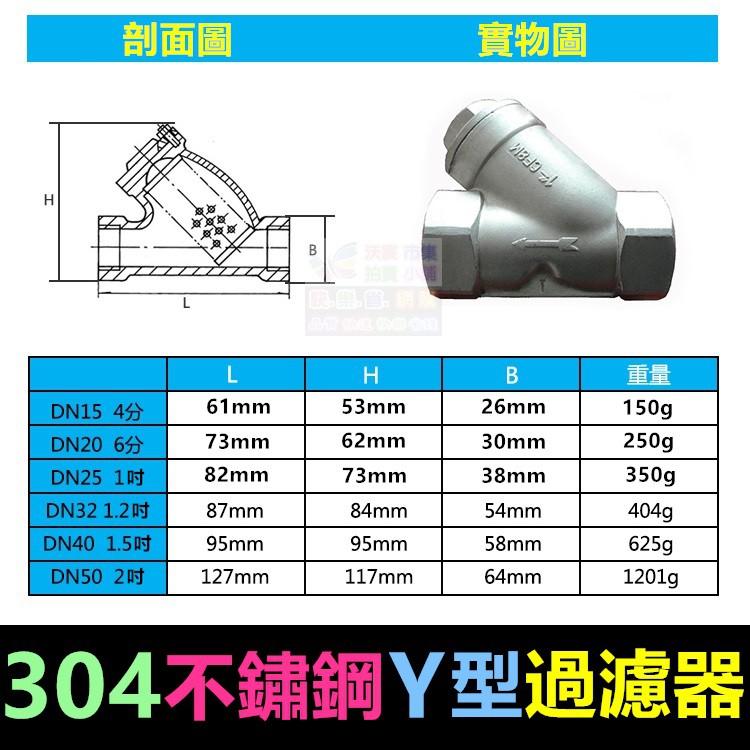 ㊣【食品級】SUS304不鏽鋼Y型過濾器 2分~4吋內螺紋 DN8~DN100 自來水管用 18-8不鏽鋼-細節圖3