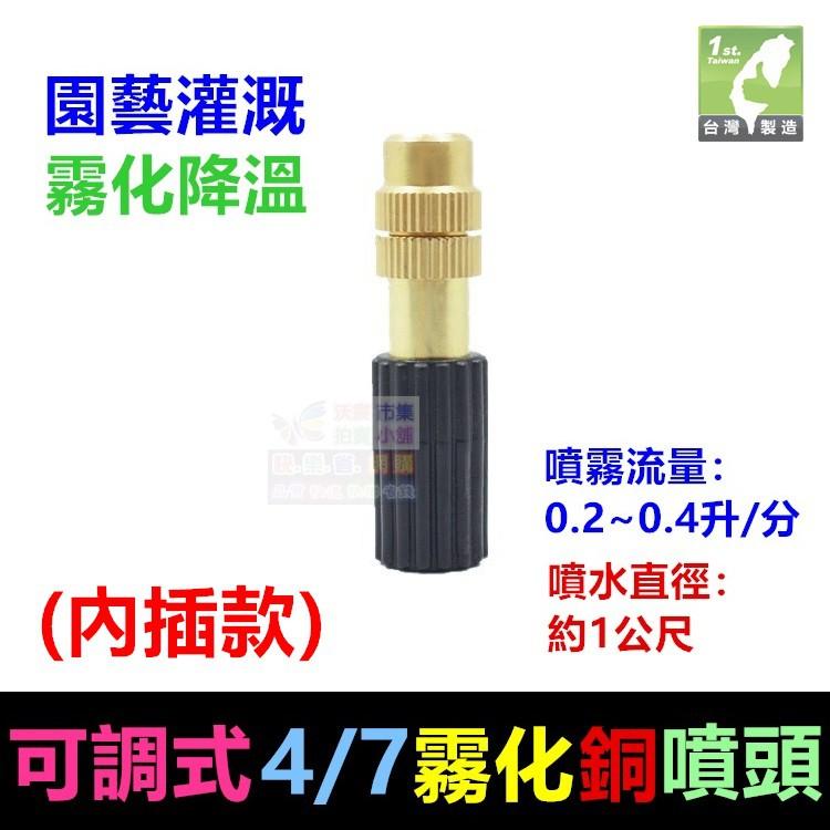 ㊣【水博士】可調式4/7銅噴頭 小紅帽八孔滴頭 園藝噴頭 屋頂降溫 4/7mm倒鉤 霧化草坪溫室網室灌溉微噴頭 高品質-細節圖2