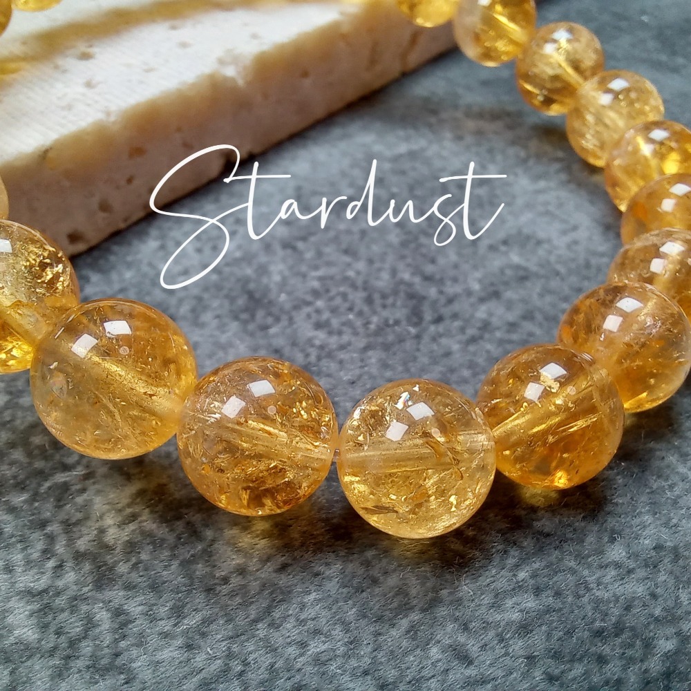 黃水晶 Citrine 手珠 手串 手鍊 天然高品巴西黃水晶 黃阿賽 帶上帝指紋 帶彩虹 一物一圖【星塵能量水晶】-細節圖3