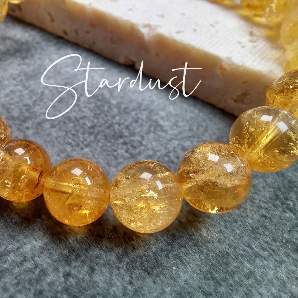 黃水晶 Citrine 手珠 手串 手鍊 天然高品巴西黃水晶 黃阿賽 帶上帝指紋 帶彩虹 一物一圖【星塵能量水晶】-細節圖4