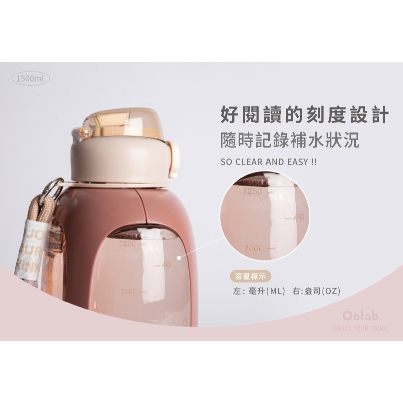 【限時購】 良杯製所 關鍵字系列 大容量輕便水壺1500ml-細節圖6