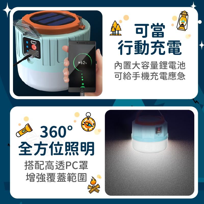 【現貨🔥太陽能充電 三段亮度】太陽能露營燈 太陽能照明燈 太陽能led燈 露營燈 帳篷燈 野營燈(BE1155)-細節圖8