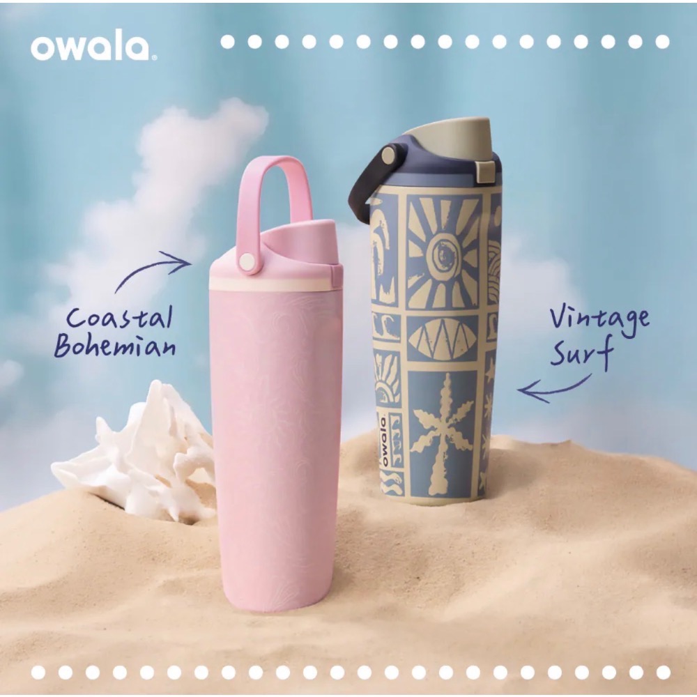【特別款-加州海岸】 Owala® FreeSip Sway T 鏽鋼 雙飲口吸管手提水壺| 加州海岸 系列-細節圖2