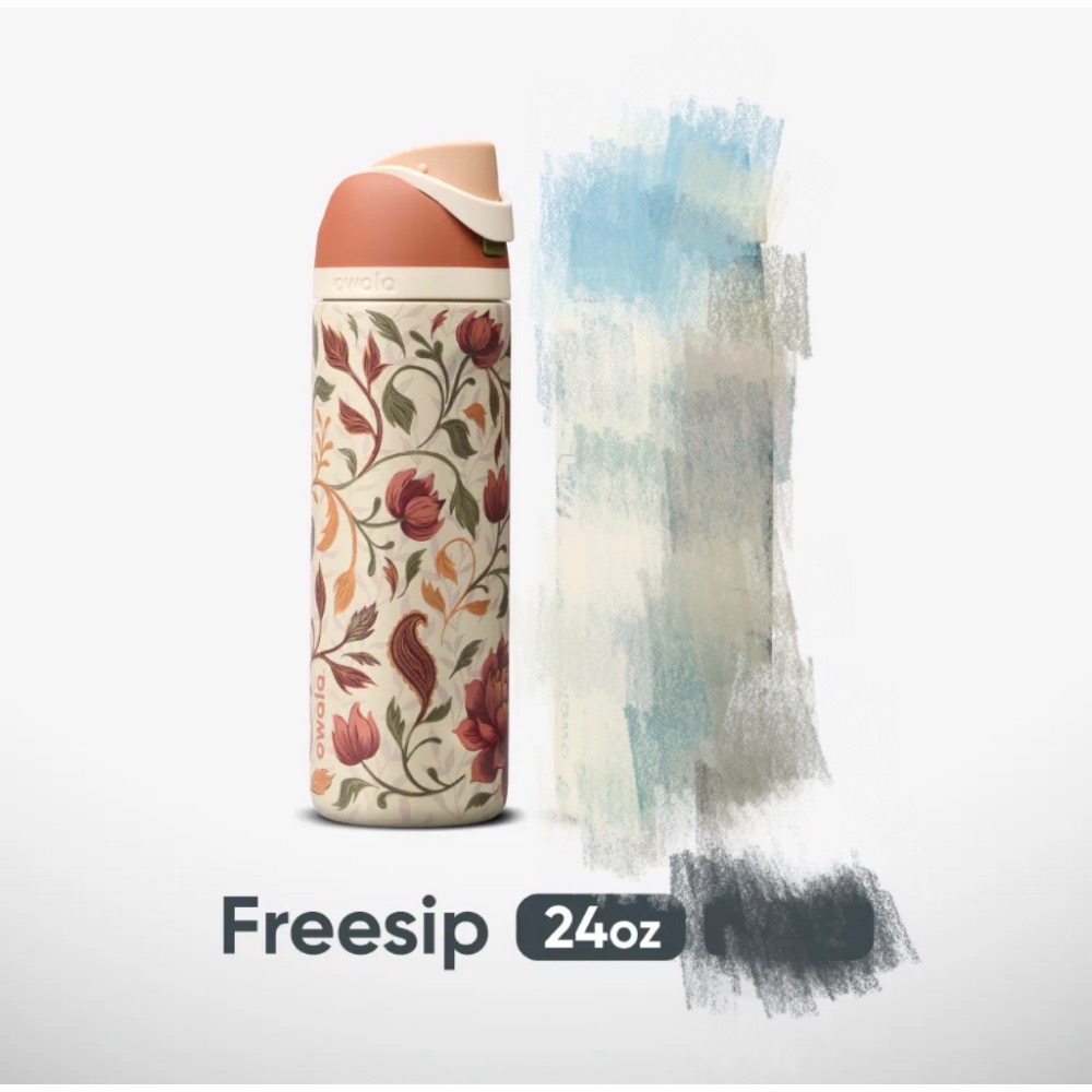 【特別款-復古藤蔓】不鏽鋼飲口吸管水壺 Owala® FreeSip 710ml-細節圖5