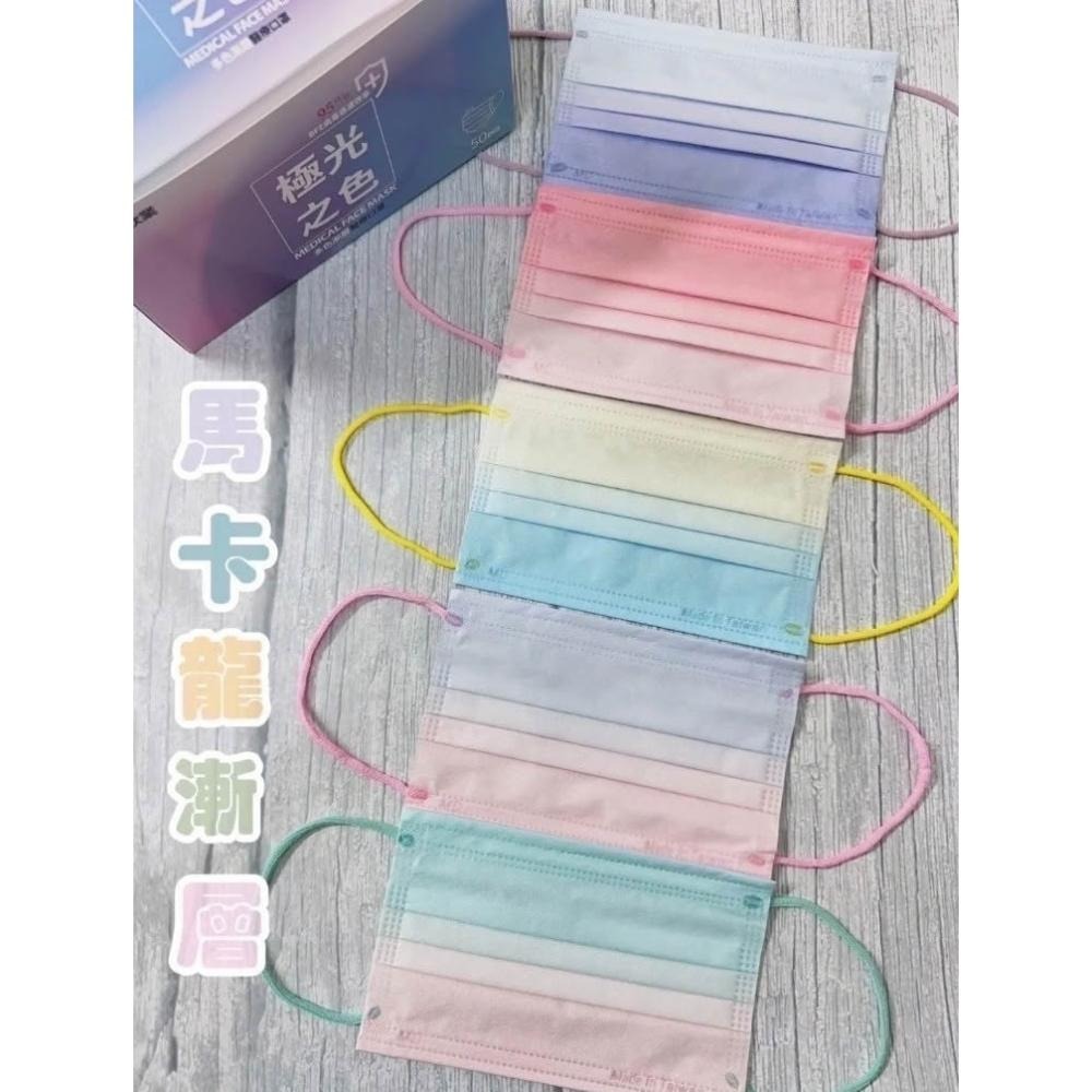 【德晟】馬卡龍漸層色 兒童/成人平面醫療口罩 (50入/盒)-細節圖2