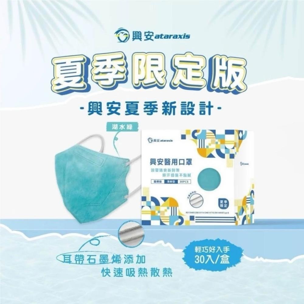 【興安】夏季涼感款 成人3D立體醫用口罩 (30入/盒)-細節圖2
