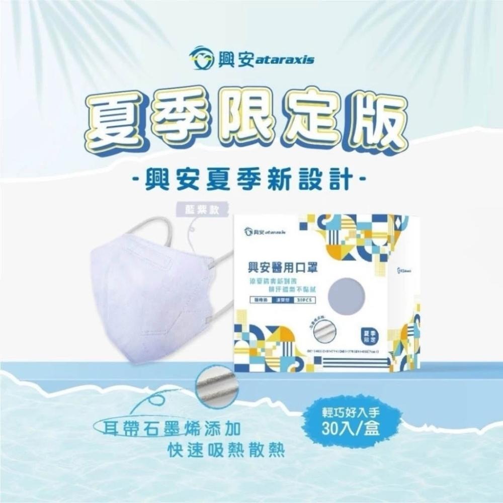 【興安】夏季涼感款 成人3D立體醫用口罩 (30入/盒)-細節圖3