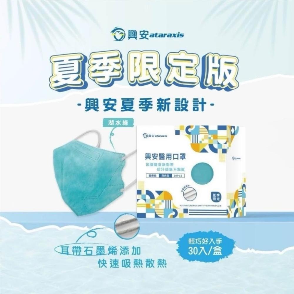 【興安】夏季涼感款 成人3D立體醫用口罩 (30入/盒)-細節圖2