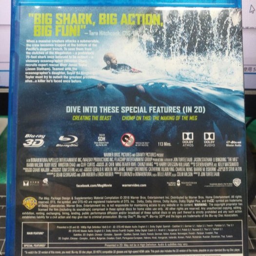 挖寶二手片-C455-正版藍光BD【巨齒鯊3D+2D雙碟版】-傑森史塔森李冰冰 