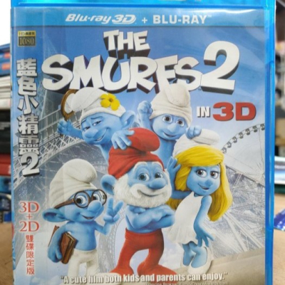 挖寶二手片-C189-正版藍光BD【藍色小精靈2 3D+2D雙碟版】-卡通動畫(直購價)