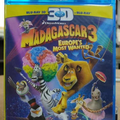挖寶二手片-C427-正版藍光BD【馬達加斯加3 歐洲大圍捕 3D+2D雙碟版】-卡通動畫(直購價)