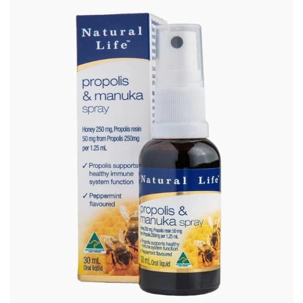 附發票 澳洲 Natural life 麥盧卡蜂膠噴霧 30mL 無酒精 蜂膠液 25mL-規格圖1