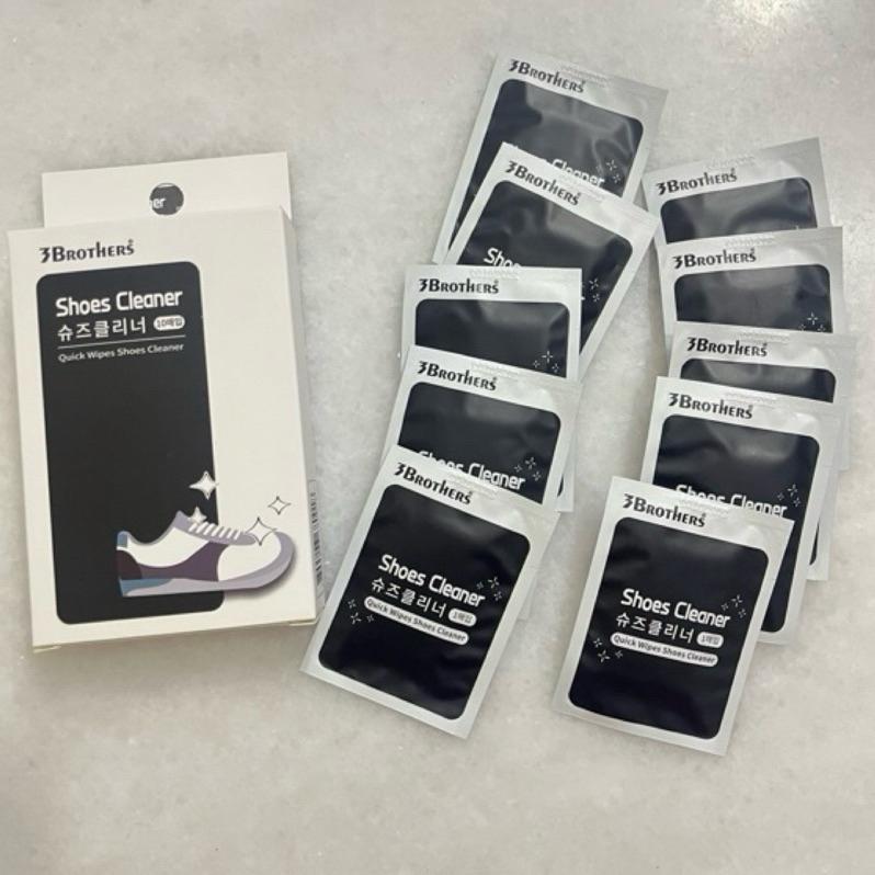 附發票 韓國 3BROTHERS shoes cleaner 鞋用濕紙巾 10入 清潔 去污 洗鞋劑-細節圖2