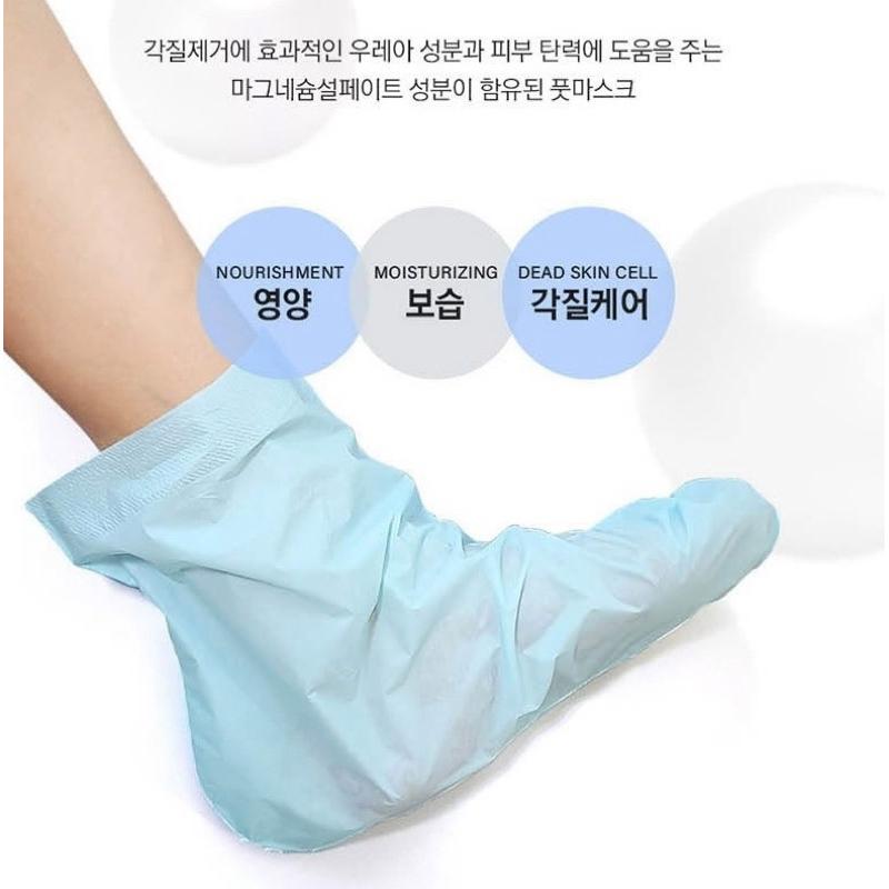 附發票 韓國 XIN O煥膚去角質 保濕嫩足膜 白色 藍色 隨機出貨-細節圖2