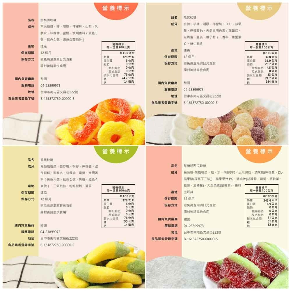 軟糖繽紛樂(酸糖粉)(100g) 捷克軟糖 造型軟糖 婚禮小物 派對 生日 禮物 軟糖 水果軟糖 綜合軟糖【甜園】-細節圖2