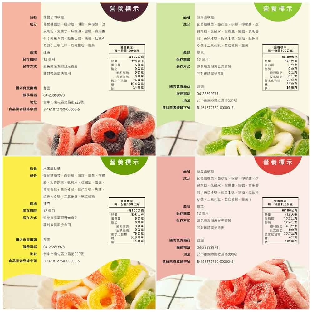 軟糖繽紛樂(酸糖粉)(380g) 捷克軟糖 造型軟糖 婚禮小物 派對 生日 禮物 軟糖 水果軟糖 綜合軟糖【甜園】-細節圖4