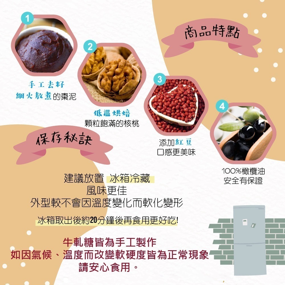 南棗核桃糕 200g 小資禮盒 核桃糕 南棗 棗子 法式手工牛軋糖 伴手禮 年節禮盒【甜園】-細節圖4