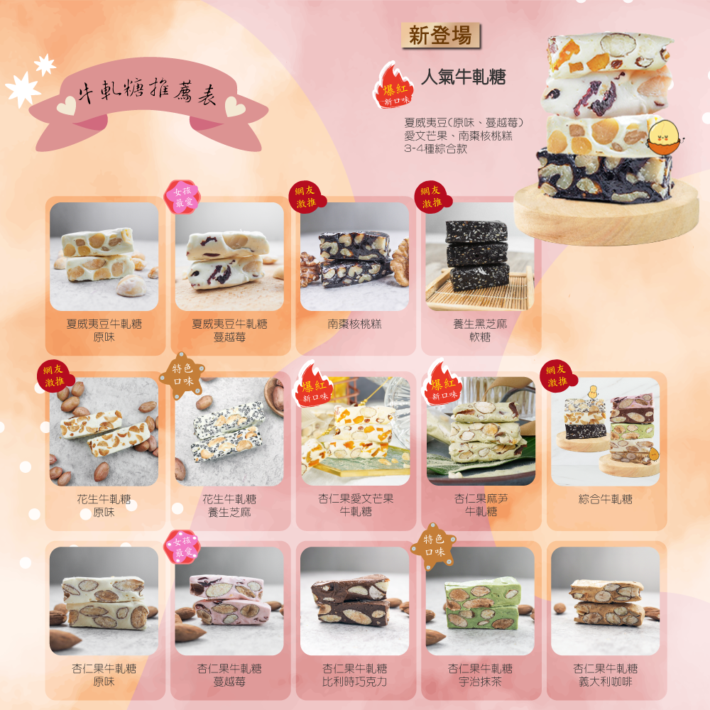 綜合牛軋糖 400g圓滿禮盒 送禮首選 牛軋糖 台中必買伴手禮 法式手工牛軋糖 好吃不黏牙  【甜園】-細節圖3
