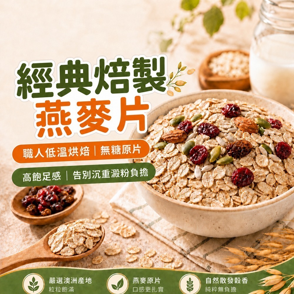 燕麥片 600g 隔夜燕麥 麥片 全穀 原片燕麥 隔夜燕麥罐 低卡飲食 飲控 沖泡即食 宵夜點心 天然無添加【甜園】-細節圖2