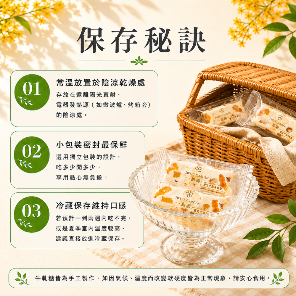 法式手工牛軋糖 200g 手提輕禮盒組系列 愛文芒果牛軋糖 / 麻芛牛軋糖 / 夏威夷豆牛軋糖 / 南棗核桃糕【甜園】-細節圖7
