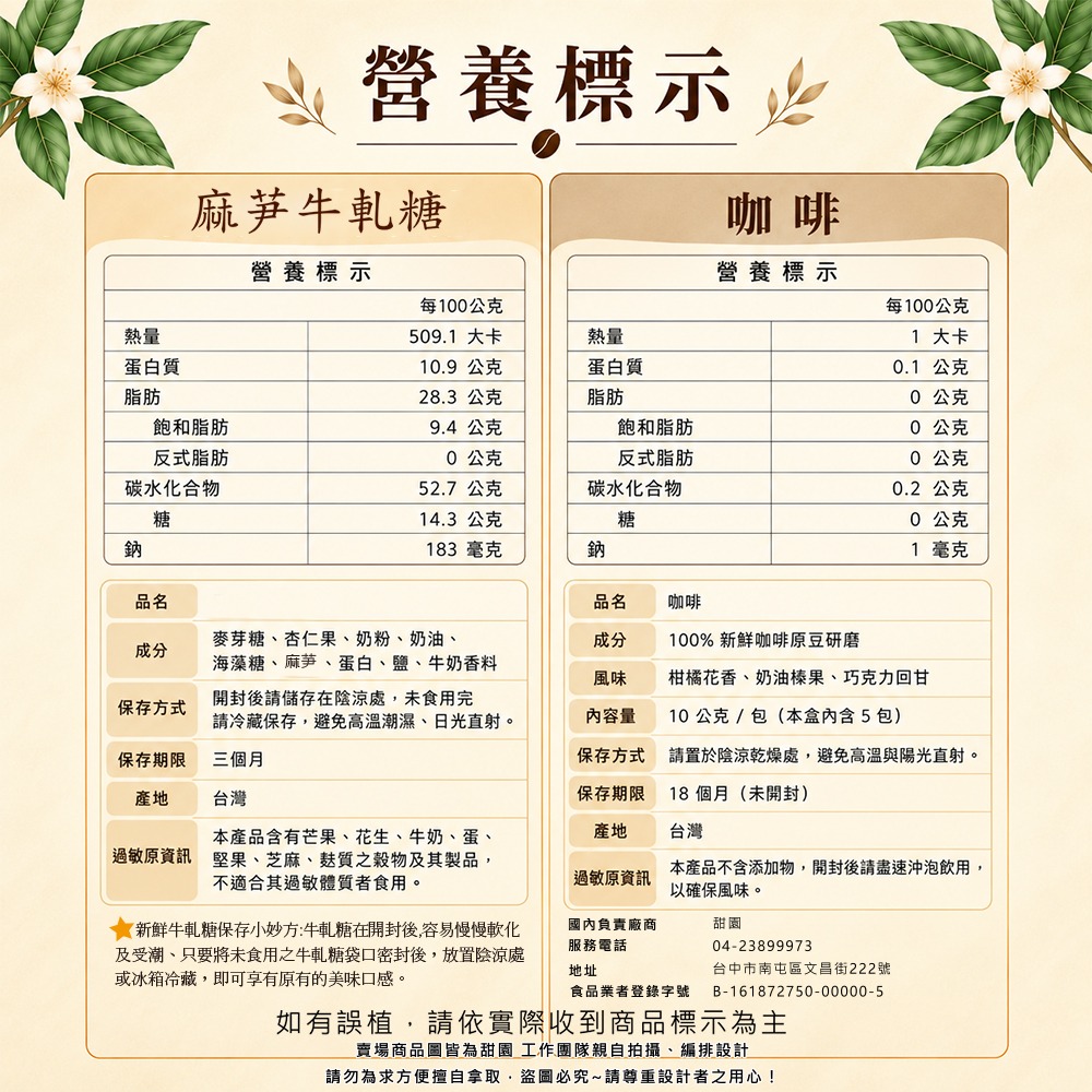 【甜園】果韻咖啡時光禮盒 麻芛牛軋糖 掛耳咖啡 愛文芒果牛軋糖 伴手禮送禮 台中伴手禮 台中十大新星-細節圖4