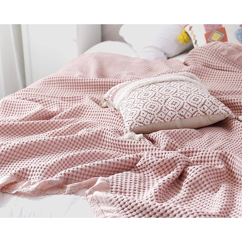 2024年夏季新款韓系純棉華夫格毛巾被沙發蓋毯純棉辦公室空調薄毯子-細節圖5