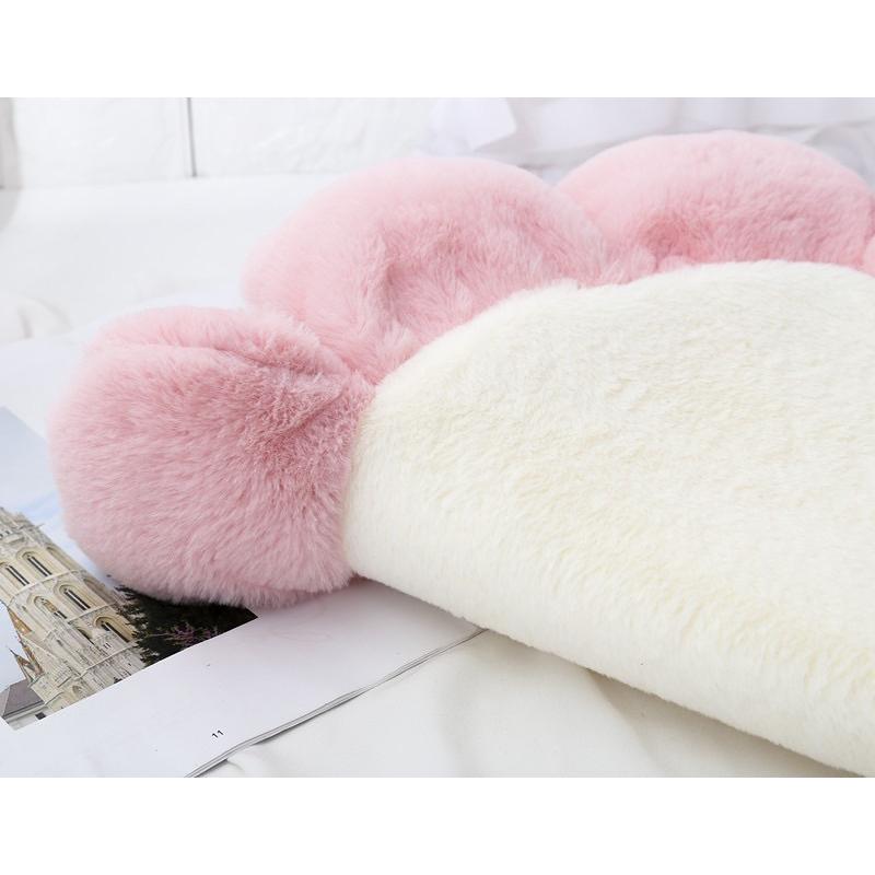 2024年秋冬新款軟糯兔絨花朵地墊寵物墊子貓窩狗狗坐墊少女心圓形花朵地毯-細節圖9