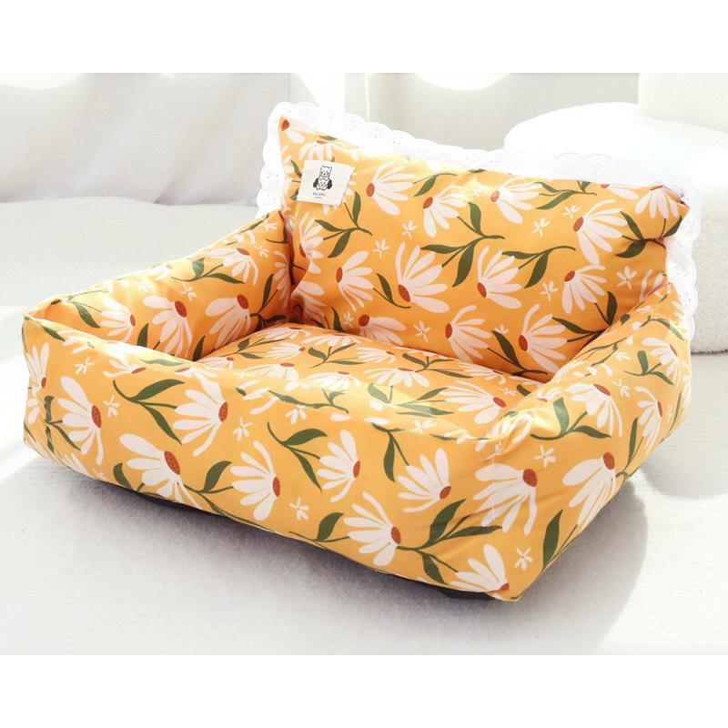 2024秋冬新款萌趣寵物花邊窩靠背寵物沙發窩四季通用小貓床小狗沙發窩狗窩源頭工廠貓狗用品-細節圖2