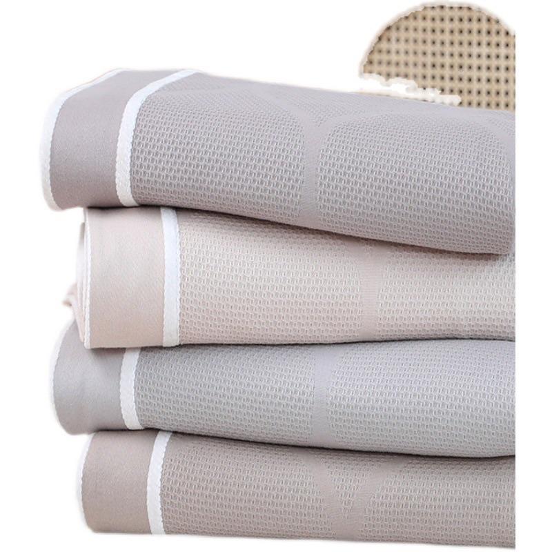 2024年夏季新款華夫格透氣毯夏涼被薄款夏季空調蓋毯素色暗花雙人全棉紗布毛巾被成人床單毯子-細節圖3