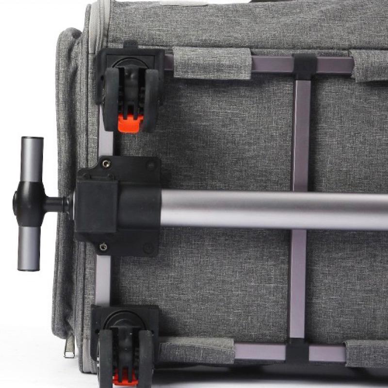 2024年夏季新款外出便攜大容量寵物拉桿箱貓包貓咪狗狗兩廂隔離透氣手提-細節圖6