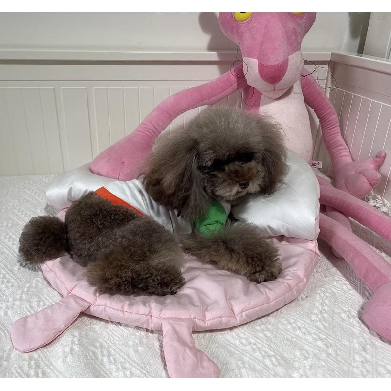 2024年夏季新款韓系涼感睡袋外出寵物推車墊推車墊窩天絲冰絲冰爽墊子空調被韓系外出寵物推車墊保暖柔軟舒適寵物窩貓窩-細節圖7