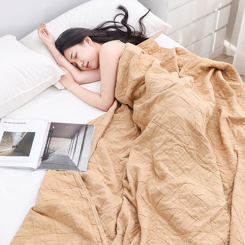 2024年夏季新款日系純色純棉紗布蓋毯小風車全棉純色五層紗夏涼被柔軟薄毯薄被子-細節圖2