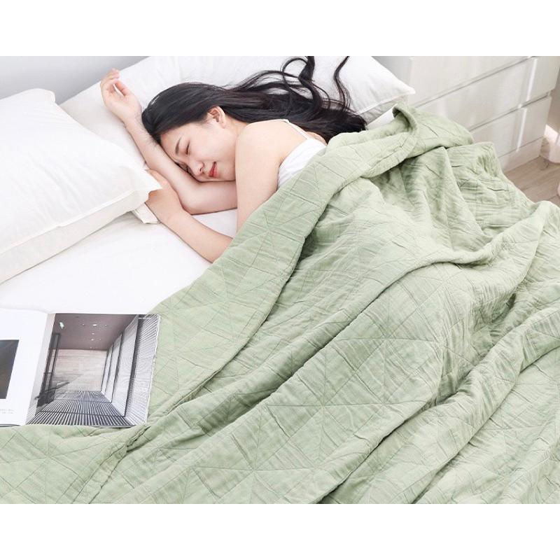 2024年夏季新款日系純色純棉紗布蓋毯小風車全棉純色五層紗夏涼被柔軟薄毯薄被子-細節圖9