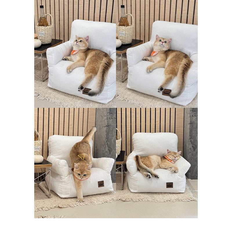 2024春夏新款韓系可拆洗寵物小沙發ins夏季貓窩狗窩沙涼感寵物床兒童沙發-細節圖6