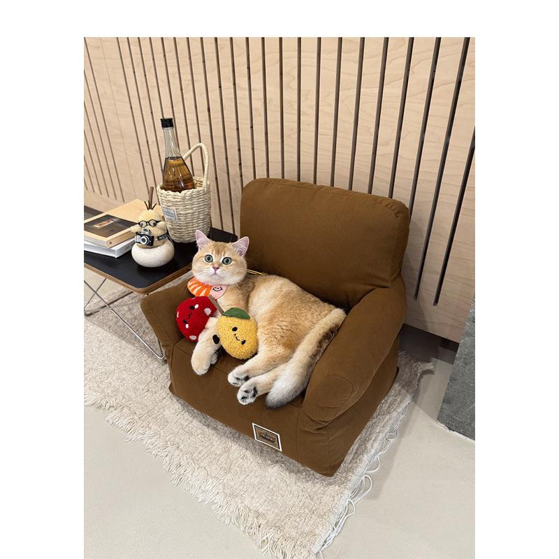 2024春夏新款韓系可拆洗寵物小沙發ins夏季貓窩狗窩沙涼感寵物床兒童沙發-細節圖7