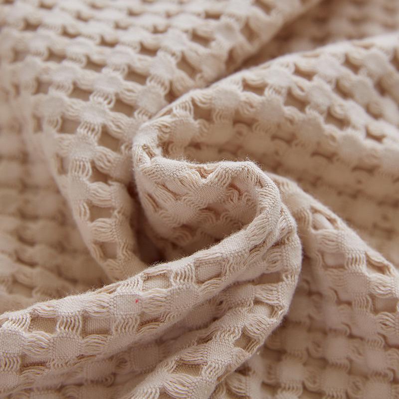 2024年夏季新款韓系華夫格純棉枕巾一條裝簡約防滑不脫落全棉荷葉邊蓋巾紗布枕巾-細節圖4