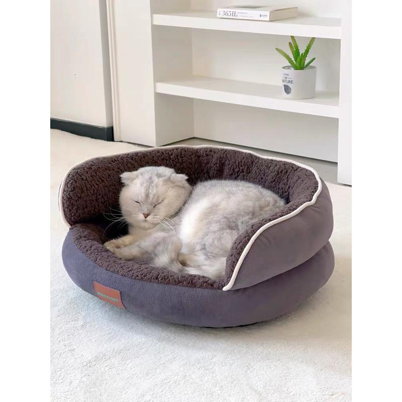 2024年秋冬新款寵物沙發窩厚實柔軟舒適護頸四季通用寵物睡窩狗窩貓窩方形寵物睡窩保暖柔軟寵物窩睡床睡墊貓-細節圖4