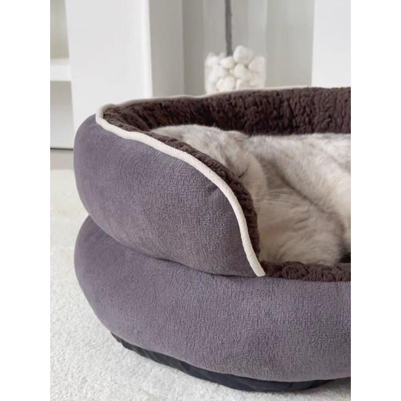 2024年秋冬新款寵物沙發窩厚實柔軟舒適護頸四季通用寵物睡窩狗窩貓窩方形寵物睡窩保暖柔軟寵物窩睡床睡墊貓-細節圖5