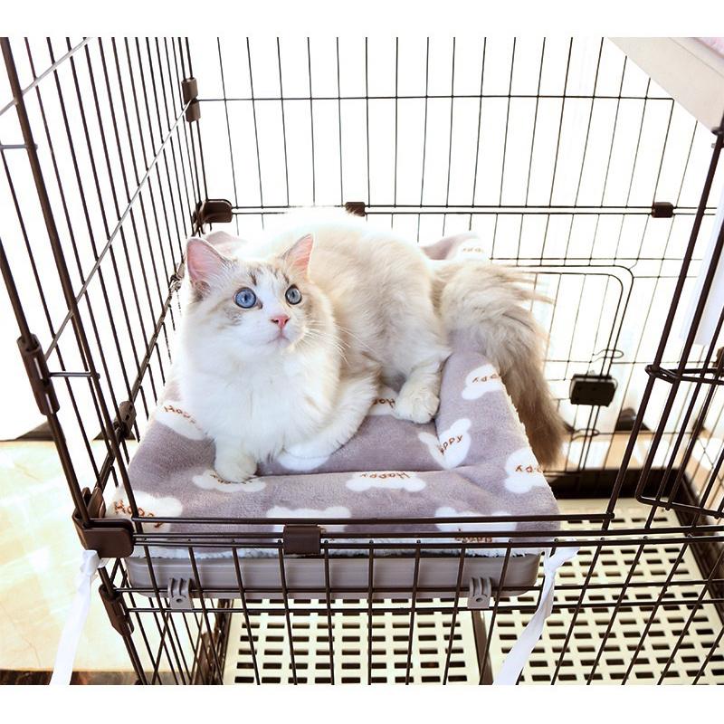2024年秋冬新款秋冬加絨加厚法蘭絨寵物墊貓籠平台墊貓墊子保暖法蘭絨可固定寵物毛毯狗窩墊子-細節圖2