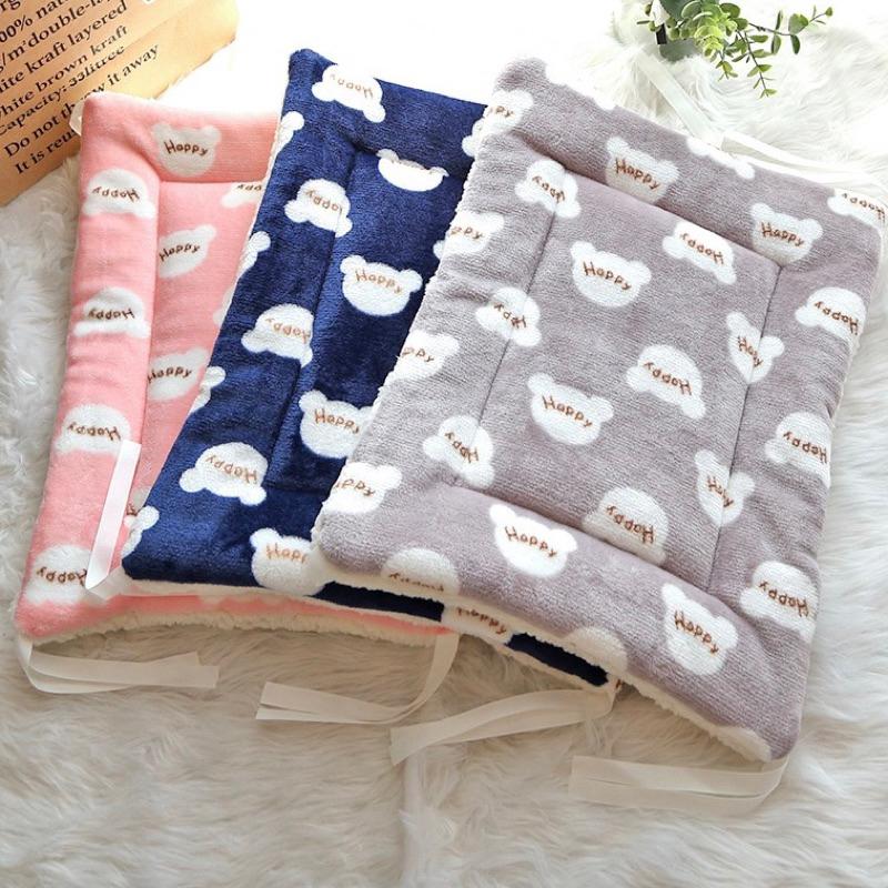 2024年秋冬新款秋冬加絨加厚法蘭絨寵物墊貓籠平台墊貓墊子保暖法蘭絨可固定寵物毛毯狗窩墊子-細節圖3