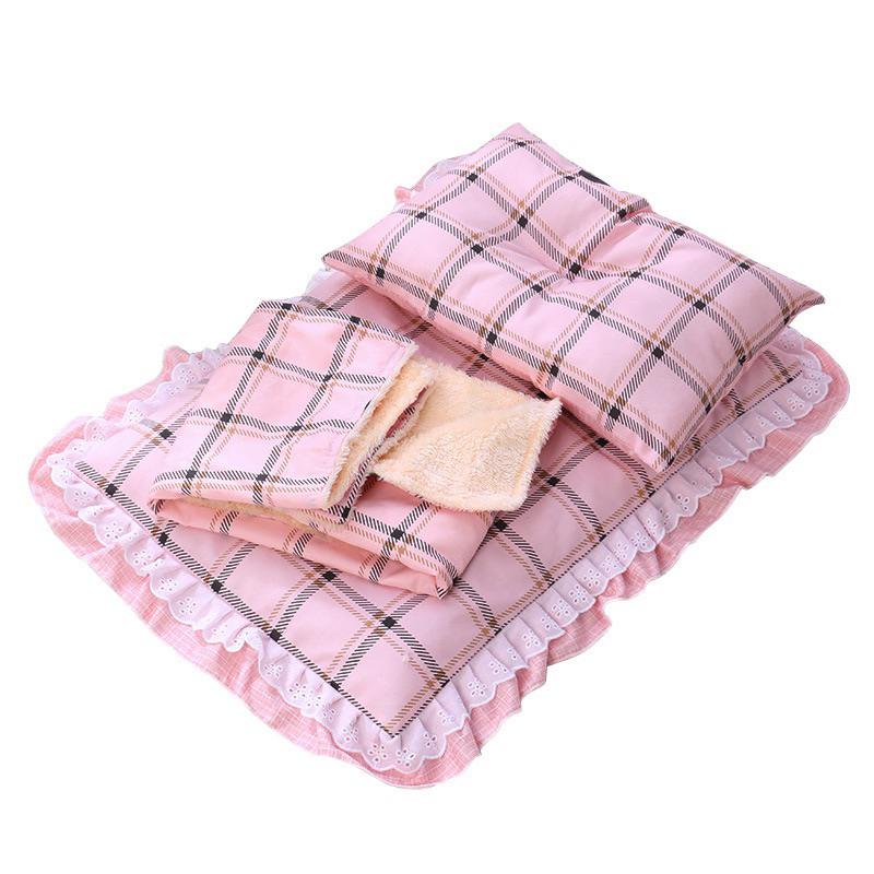 2024年夏季新款公主印花四季通用貓咪床墊寵物三件套被子狗狗床貓窩可拆洗墊-細節圖5